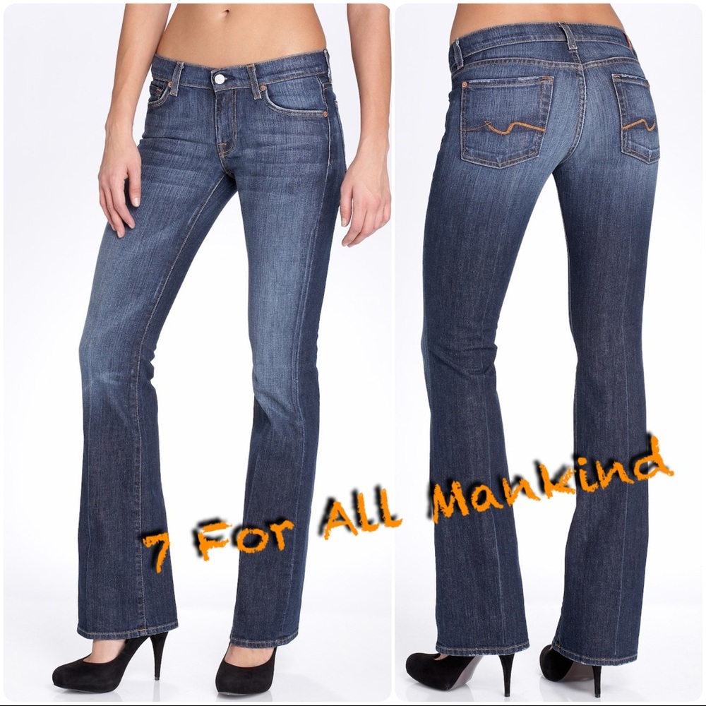 7 For All Mankind Flare Stretch Jean Dark New York